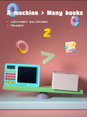 2-in-1 Astronaut LCD Color Writing Board & IC Math Training Calculator with Rechargeable Lithium Battery