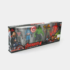 Avengers-Inspired Light-Up Hero Action Figures Set – 5 Pieces (17 cm) with Weapons