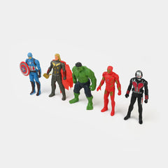 Avengers-Inspired Light-Up Hero Action Figures Set – 5 Pieces (17 cm) with Weapons