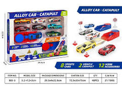 Alloy Car Catapult Launcher Set with Die-Cast Sports Cars