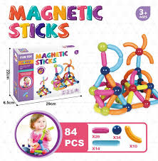 Magnetic Construction Toy Set 84-Piece Educational Building Kit