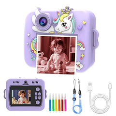 2.4-Inch Dual Camera Kids Digital Camera with Bluetooth, Mobile App Connectivity, Instant Printer & Rechargeable Battery