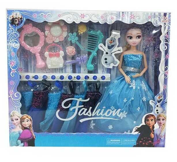 11.5-Inch Solid Doll with Movable Joints, Long Braided Hair & Snow Treasure Camera Beauty Set