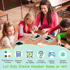 2-in-1 Astronaut LCD Color Writing Board & IC Math Training Calculator with Rechargeable Lithium Battery