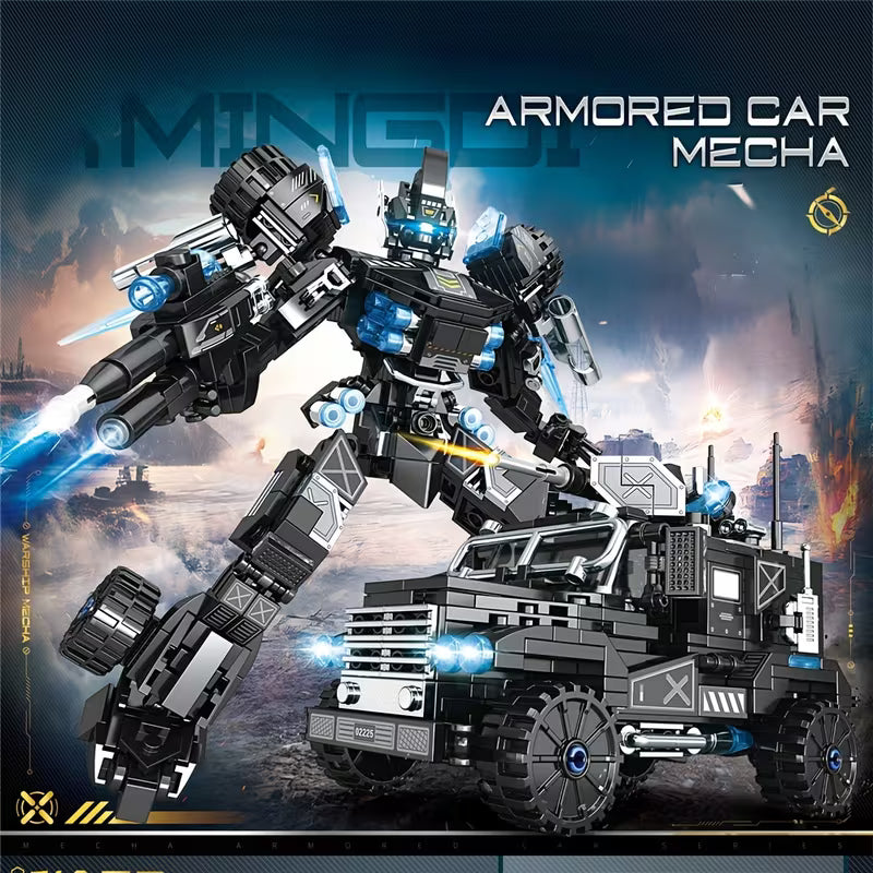 Lego-Inspired Armoured Vehicle, Mecha, and Fighter Plane Building Set