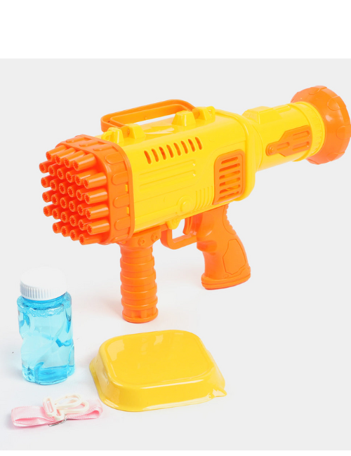 32-Hole Bubble Blaster Machine for Kids – Automatic Bubble Gun with Lights & Fan Effect