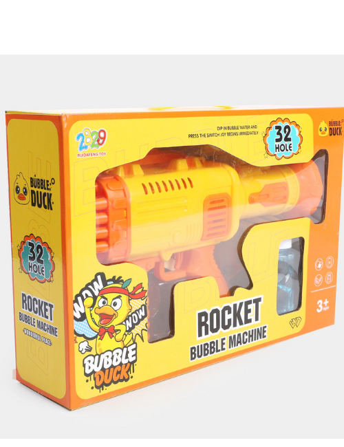 32-Hole Bubble Blaster Machine for Kids – Automatic Bubble Gun with Lights & Fan Effect