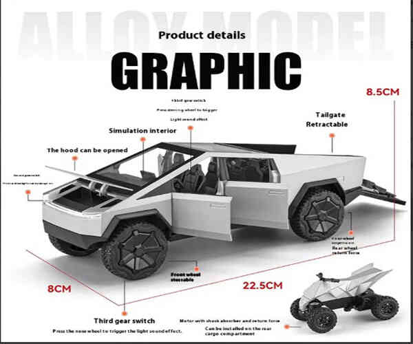 Remote Control Alloy Spray Cyber Truck