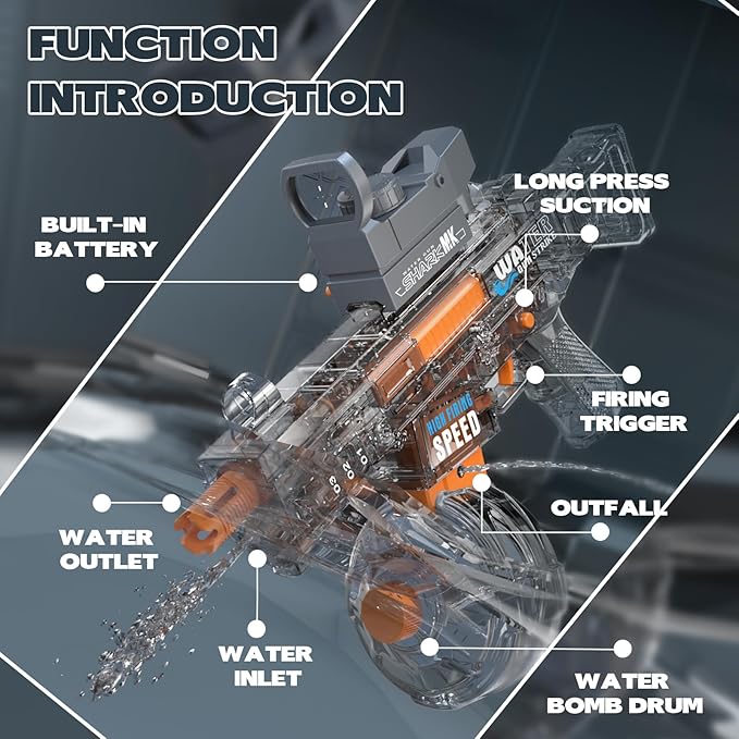 Three-Mode Electric M416 EVA Soft Bullet Water Gun – Rechargeable with Lithium Battery & USB Cable