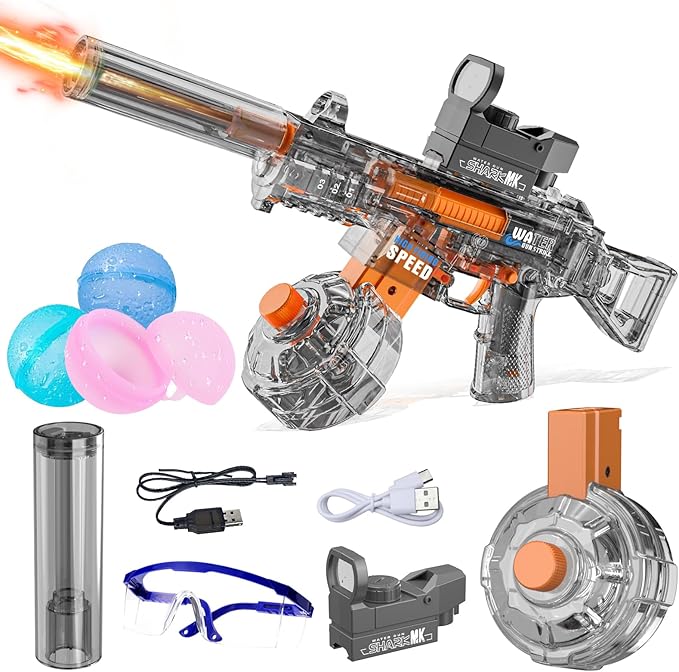 Three-Mode Electric M416 EVA Soft Bullet Water Gun – Rechargeable with Lithium Battery & USB Cable