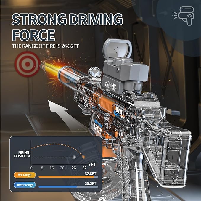 Three-Mode Electric M416 EVA Soft Bullet Water Gun – Rechargeable with Lithium Battery & USB Cable