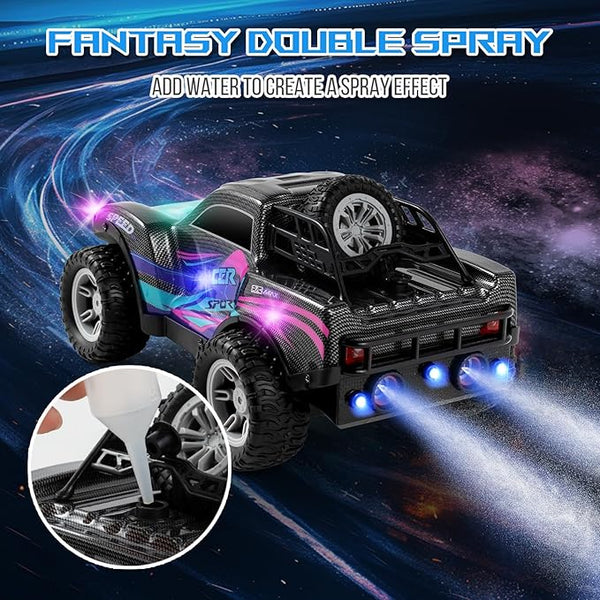 2.4G RC Dual Spray Off-Road Pickup Car – Rechargeable with Lithium Battery & USB Cable