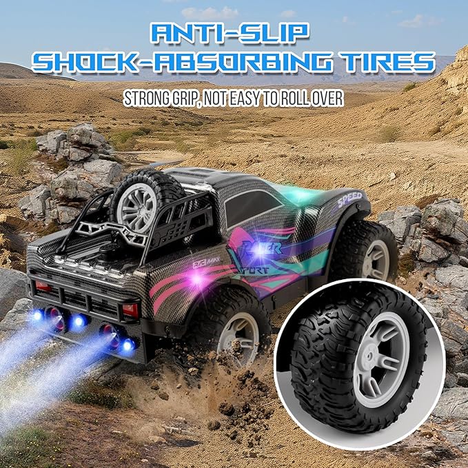 2.4G RC Dual Spray Off-Road Pickup Car – Rechargeable with Lithium Battery & USB Cable