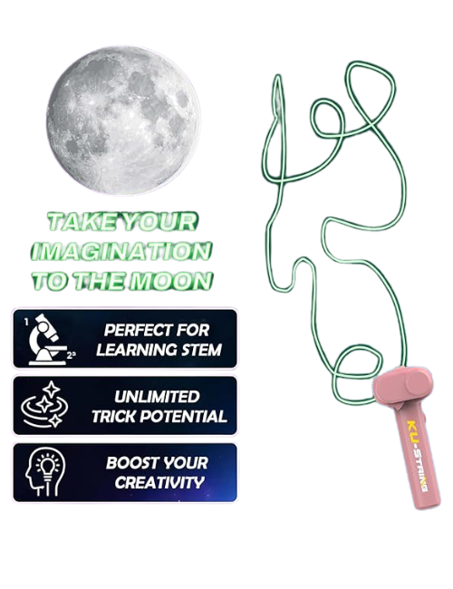 Blue String Rope Launcher Fidget Toy – Anti-Gravity Loop Fun for Kids & Adults (Pink)