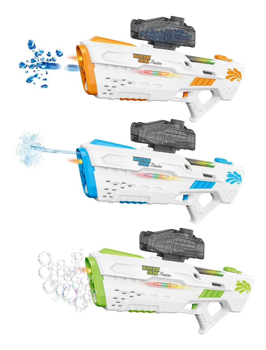 3-in-1 Electric Bubble Water Gun with Glasses – Rechargeable with Lithium Battery & USB Cable