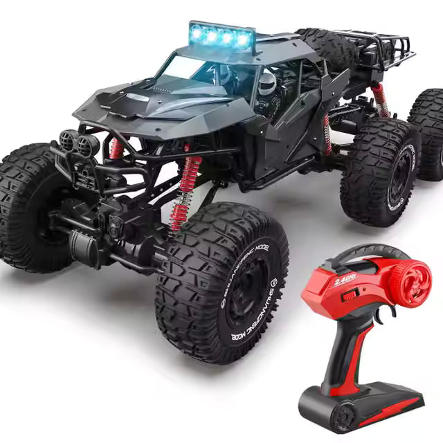 1:8 Scale RC Six-Wheel Drive Climbing Car with Lights & Lithium Battery