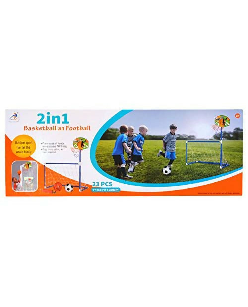 2-in-1 Football Goal with Basketball Hoop