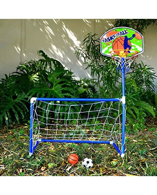 2-in-1 Football Goal with Basketball Hoop