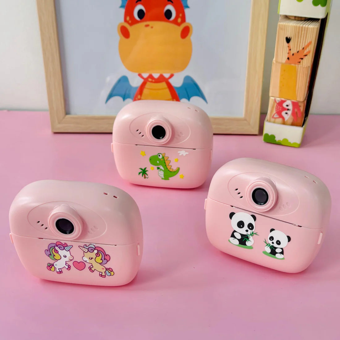 Dual Camera Kids Digital Color Printer Camera with Rechargeable Lithium Battery