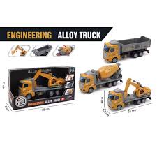 Pull Back Engineering Metal Truck Toy for Kids