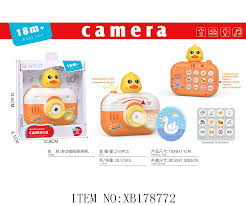 Kids Cartoon Duck Projection Camera Musical Bubble Toy