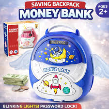Backpack Rocket Electronic Piggy Bank – Interactive Kids Money Saver