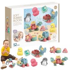 32 PCS Soft Rubber Building Blocks Set for Kids