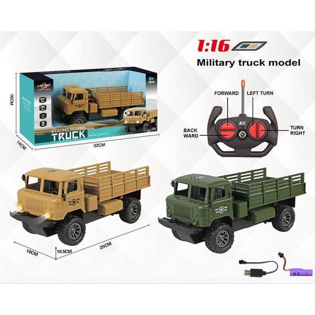 1:16 Scale Remote Control Military Truck