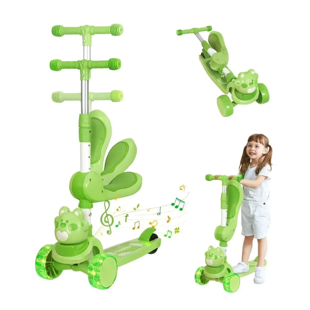 Cute Cartoon Ride-On Scooty with Lights & Music