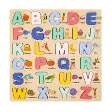 Wooden Alphabet Peg Puzzle Board (A–Z)