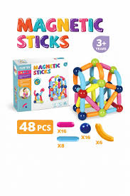 Magnetic Sticks 48-Piece STEM Building Blocks Set for Kids