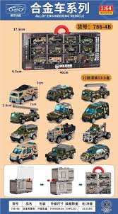 12 PCS Mini Military Metal Vehicle Set with Transport Case