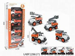 4 PCS Pull Back Truck Set for Kids