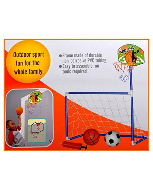 2-in-1 Football Goal with Basketball Hoop